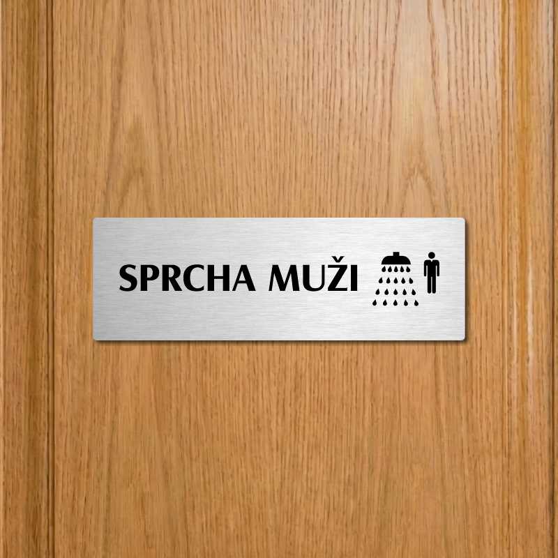 Sprcha muži, 240x79mm, stříbrná popiska s rámečkem